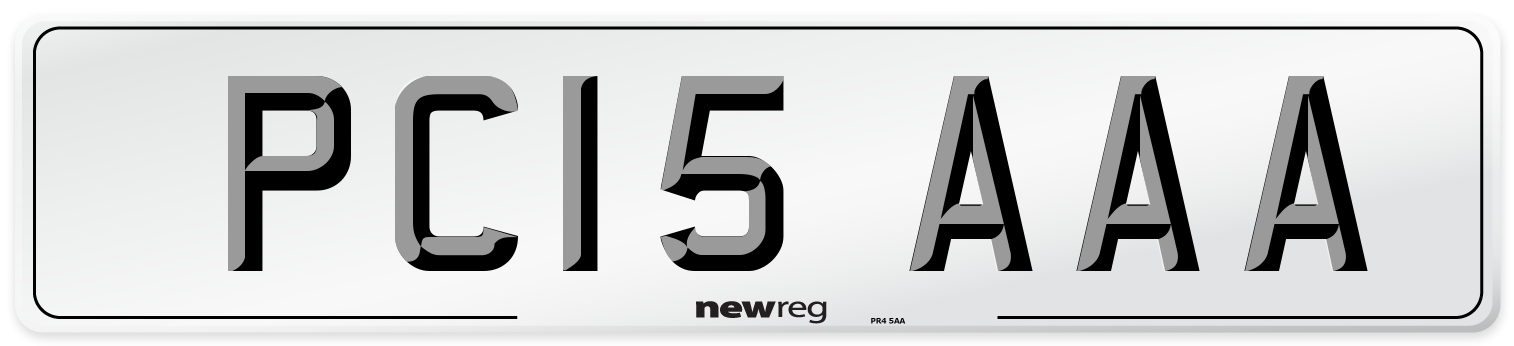 PC15 AAA Number Plate from New Reg
